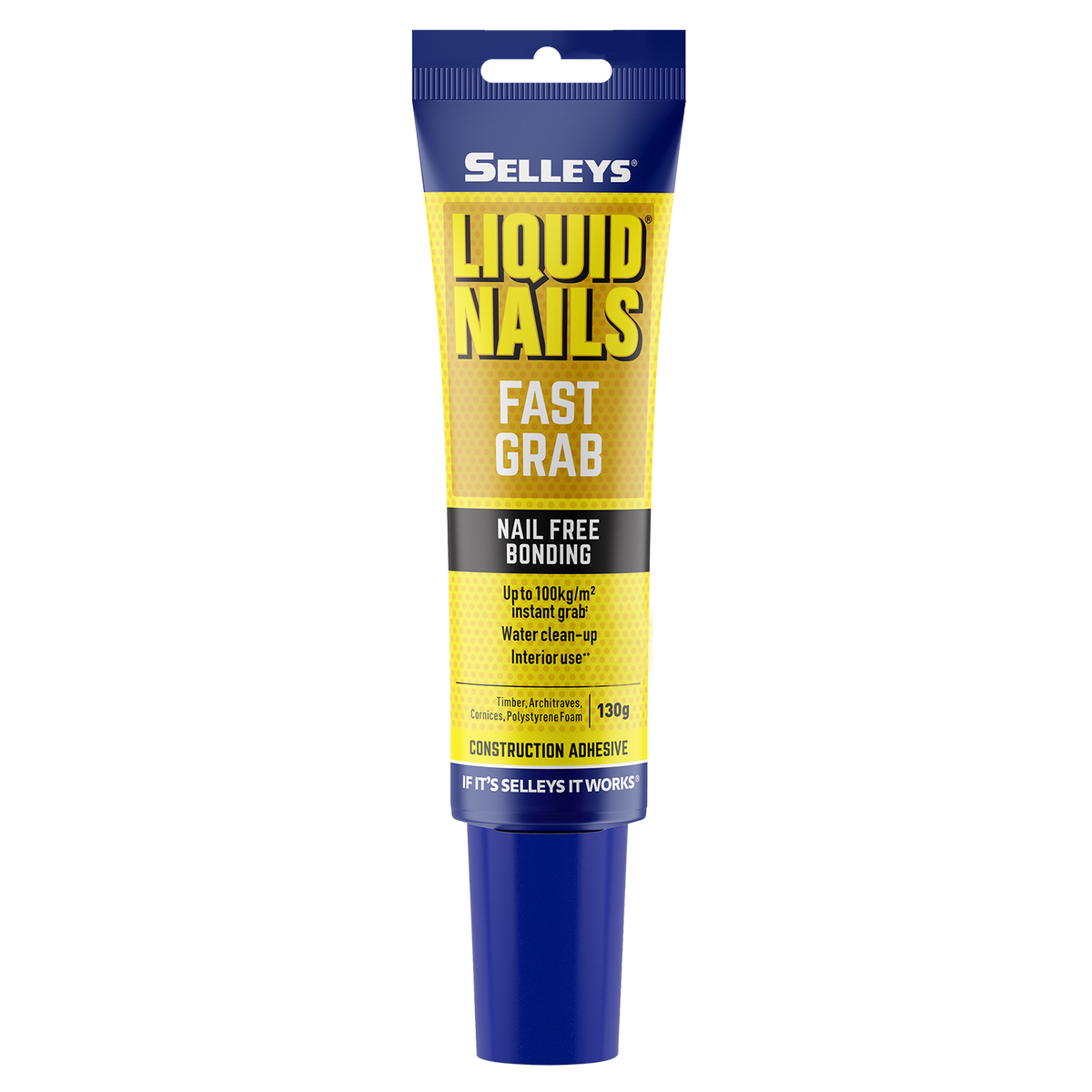 Selleys Liquid Nails 130g Fast Grab Strong Construction Adhesive