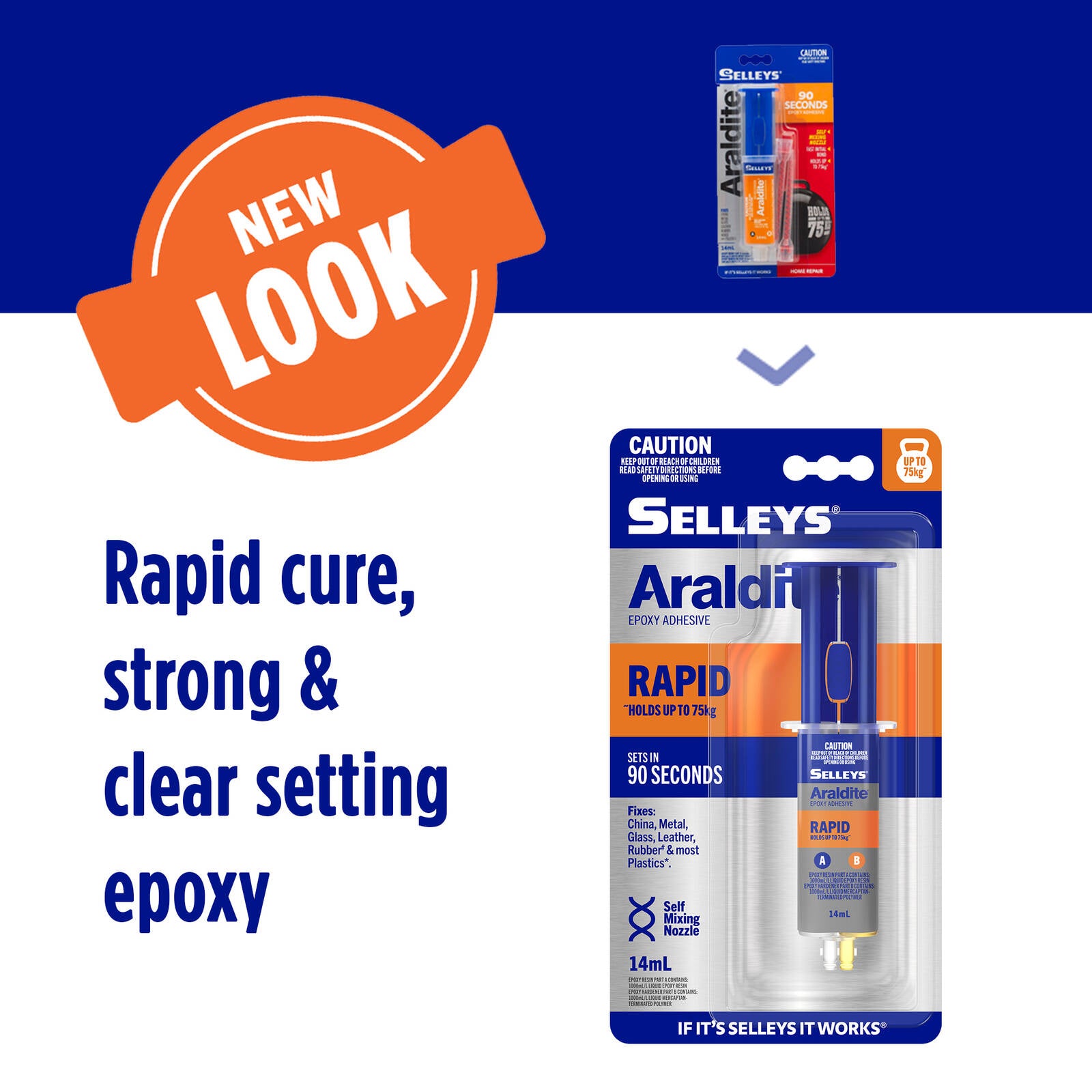 Selleys Araldite Rapid Fast-Setting Epoxy Adhesive Clear 14ml