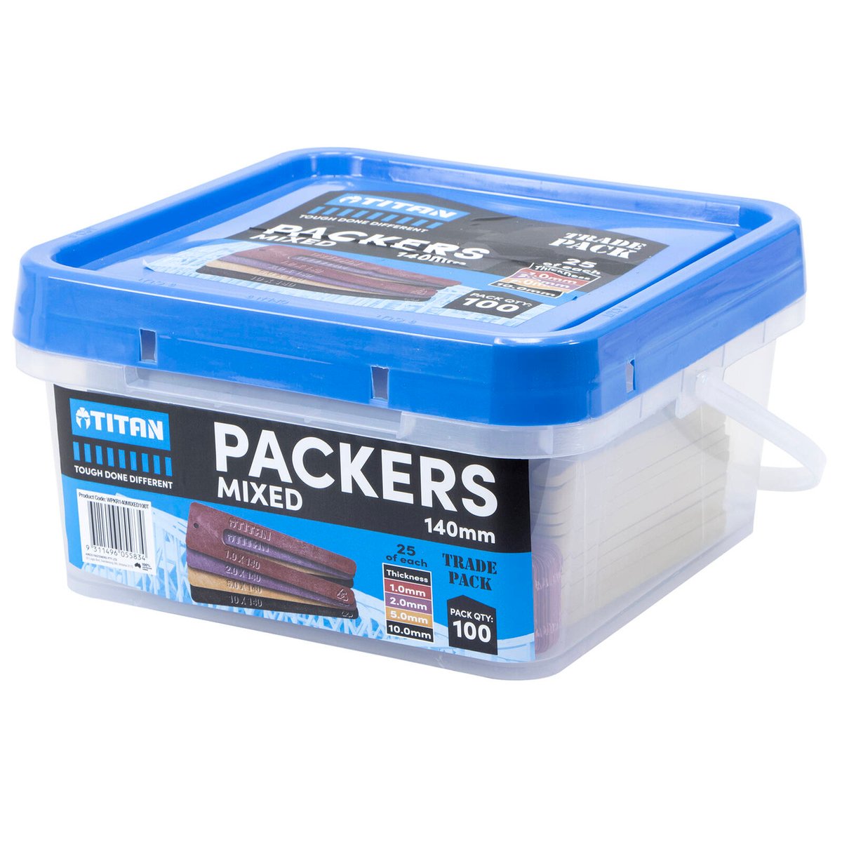 Titan Window Packers 140mm Mixed Sizes 1-10mm, UV Stable Plastic, 100 Piece