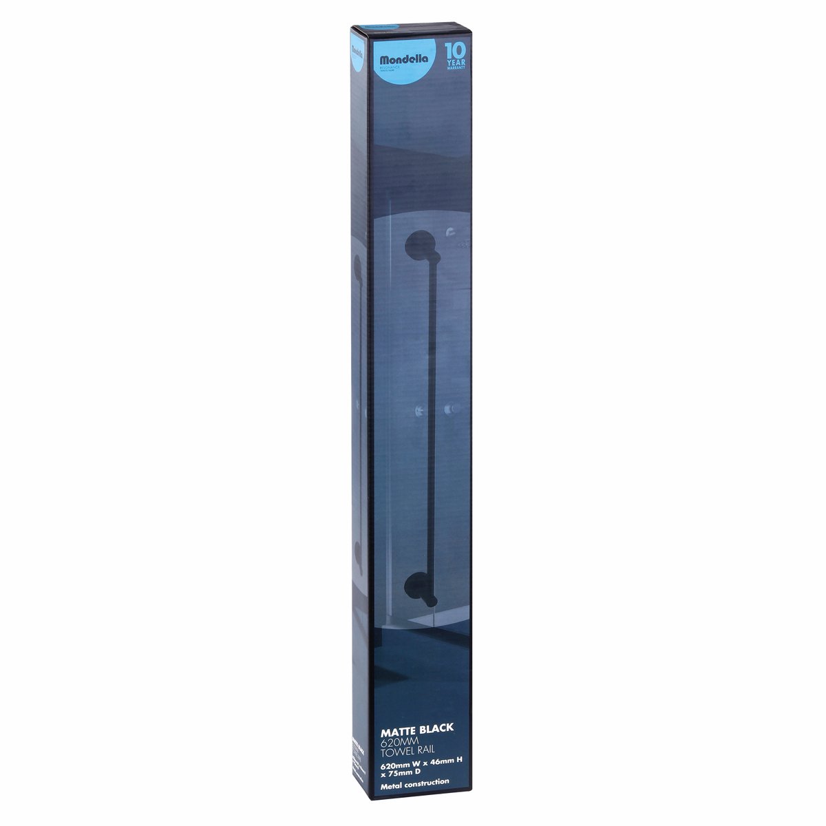 Mondella 620mm Matte Black Resonance Towel Rail - Metal - 1 Pack - SuperSaverAU - view 2