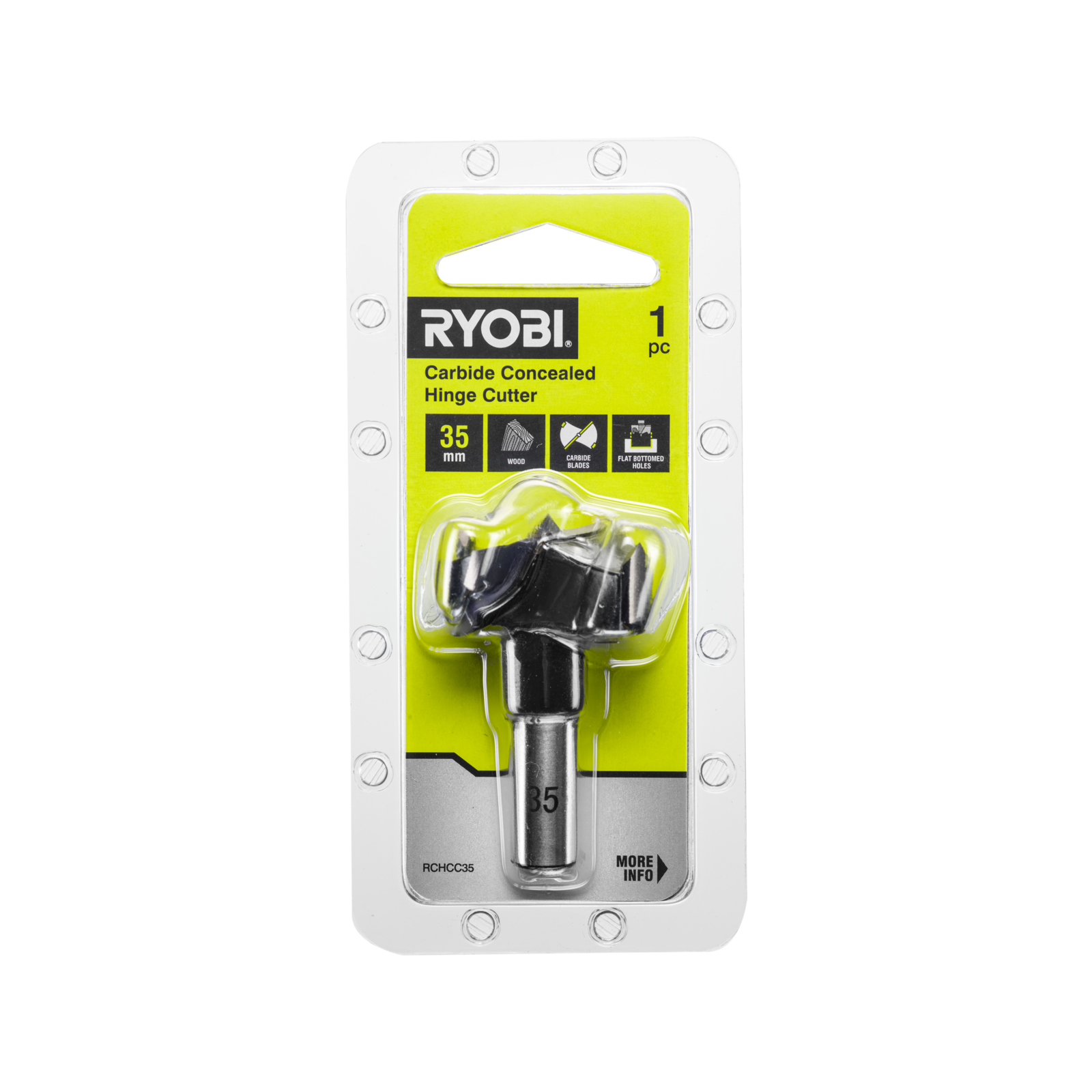 Ryobi RCHCC35 35mm Concealed Carbide Hinge Cutter for Wood
