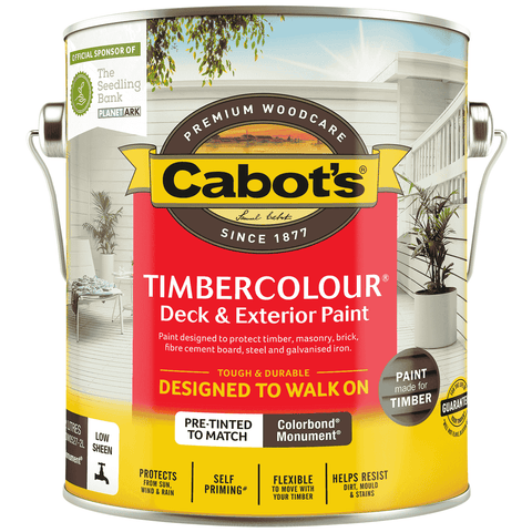 Cabot's 2L Colorbond Monument Timbercolour Deck & Exterior Paint Water Based