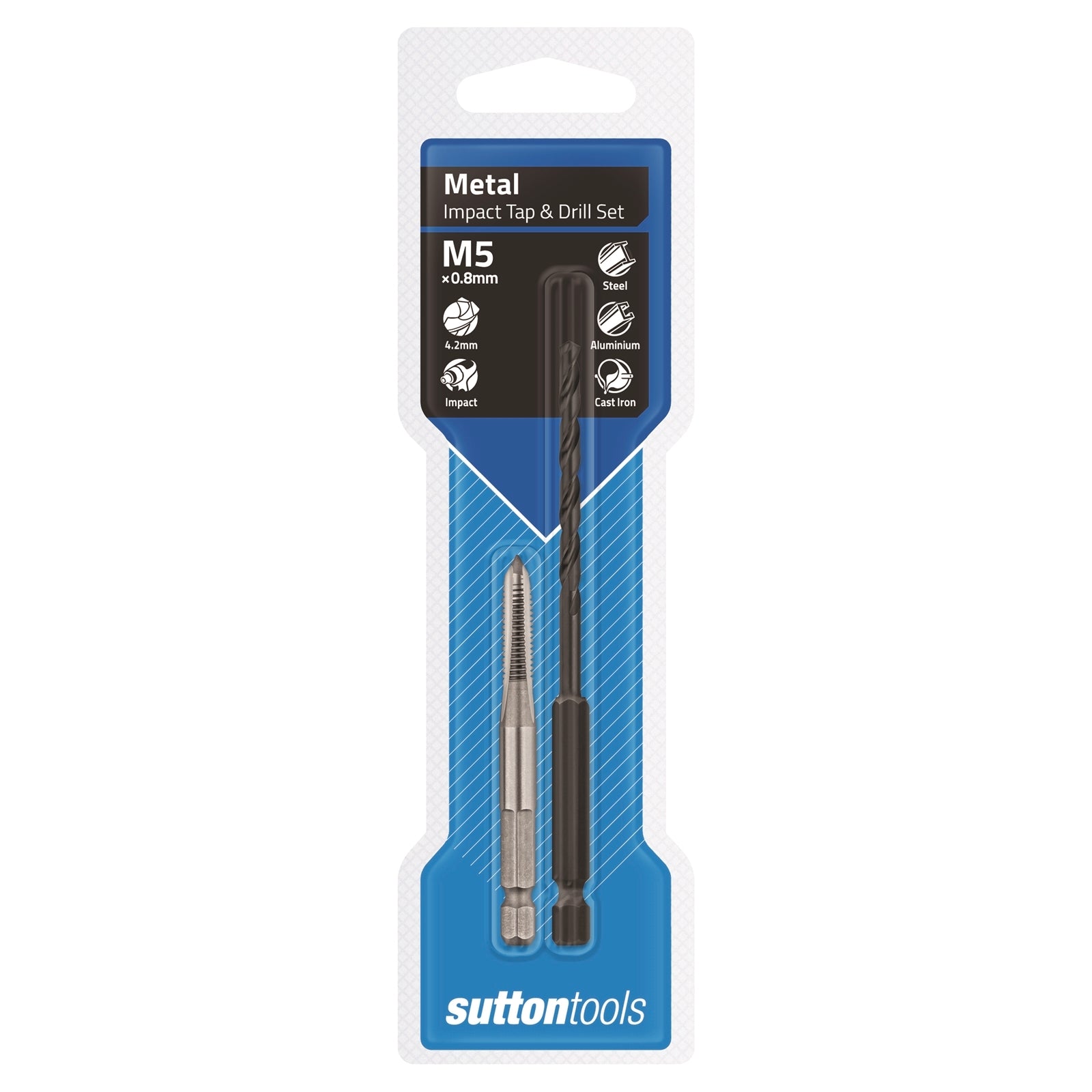 Sutton Tools Impact Tap & Drill Set 4.2mm M5 1/4 Hex Tungsten Chrome Alloy
