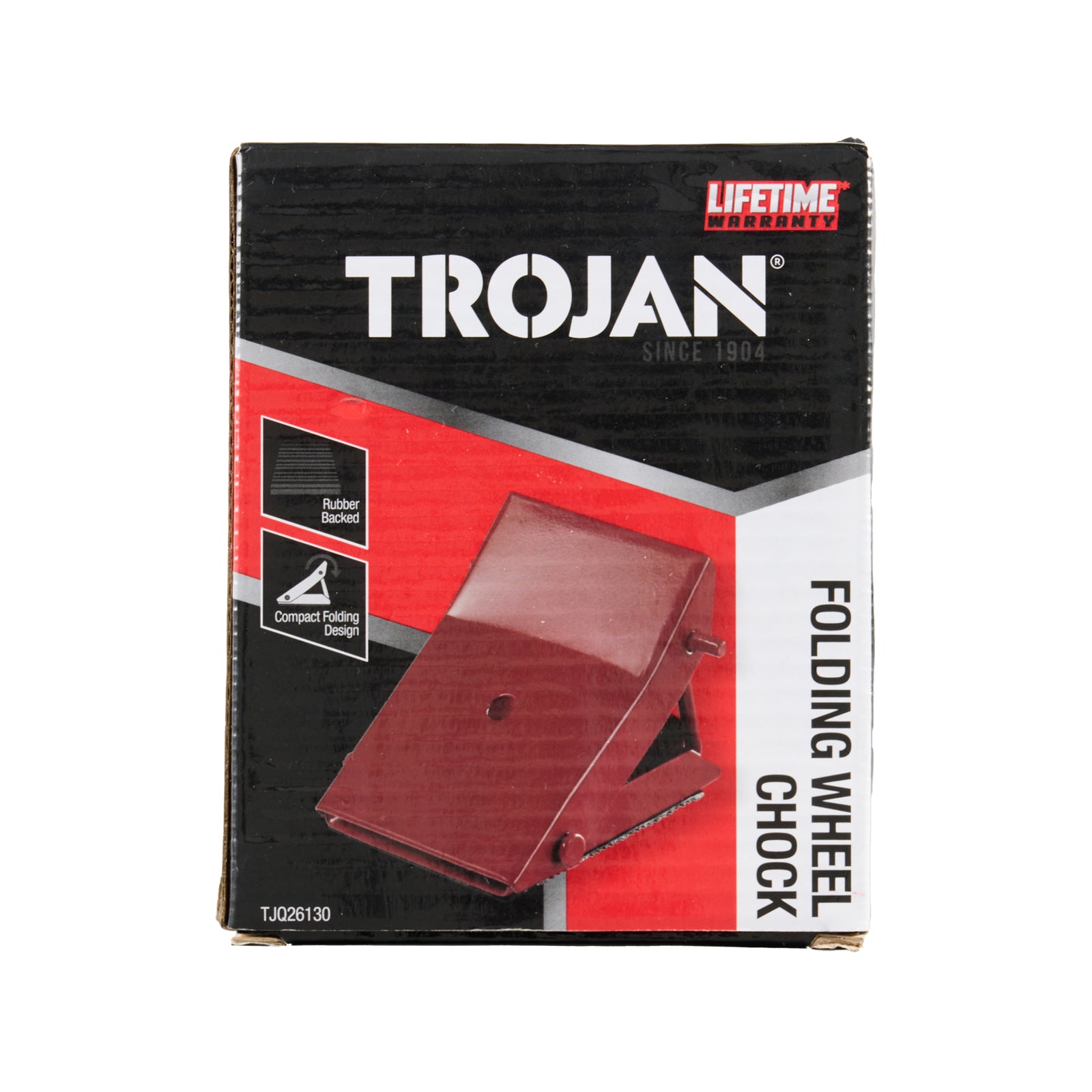 Trojan Folding Wheel Chock with Non-Slip Rubber Backing