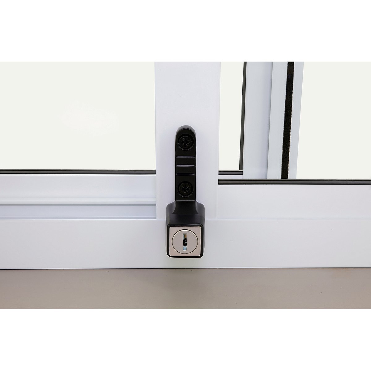 Remsafe Black Lylock Push Lock Window Restrictor Powdercoat Steel Keyed