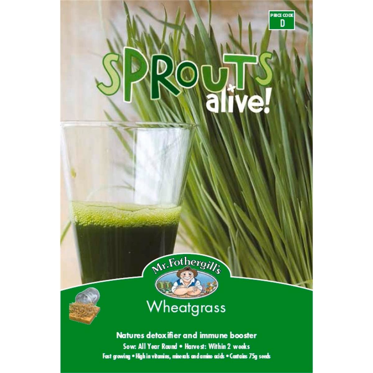 Mr Fothergill Wheatgrass Seeds 75mm Superfood Detoxifier Immune Booster - SuperSaverAU - view 1