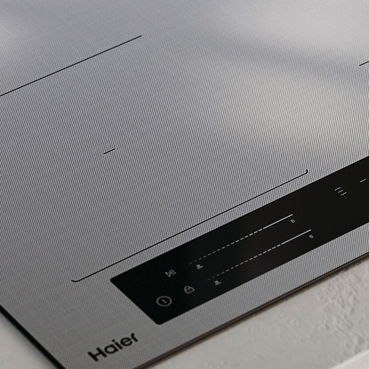 Haier 60cm 500 Series induction cooktop - Flexi Zone, Wi-Fi, hood to hob pairing, grey glass - HCI604FTG4