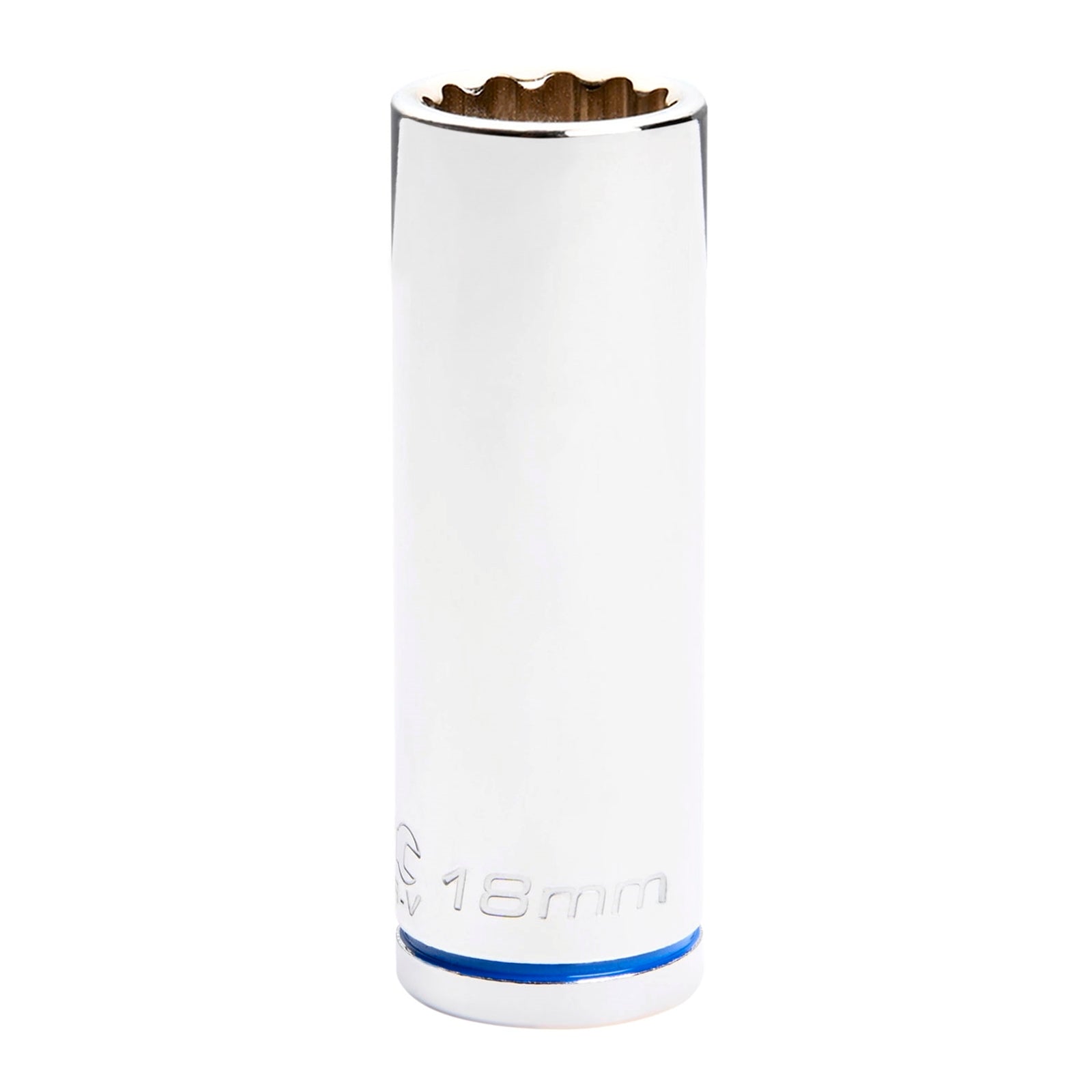 Kincrome 18mm 1/2" Drive Deep Socket, Chrome Vanadium Steel, 12 Point, Rust Resistant