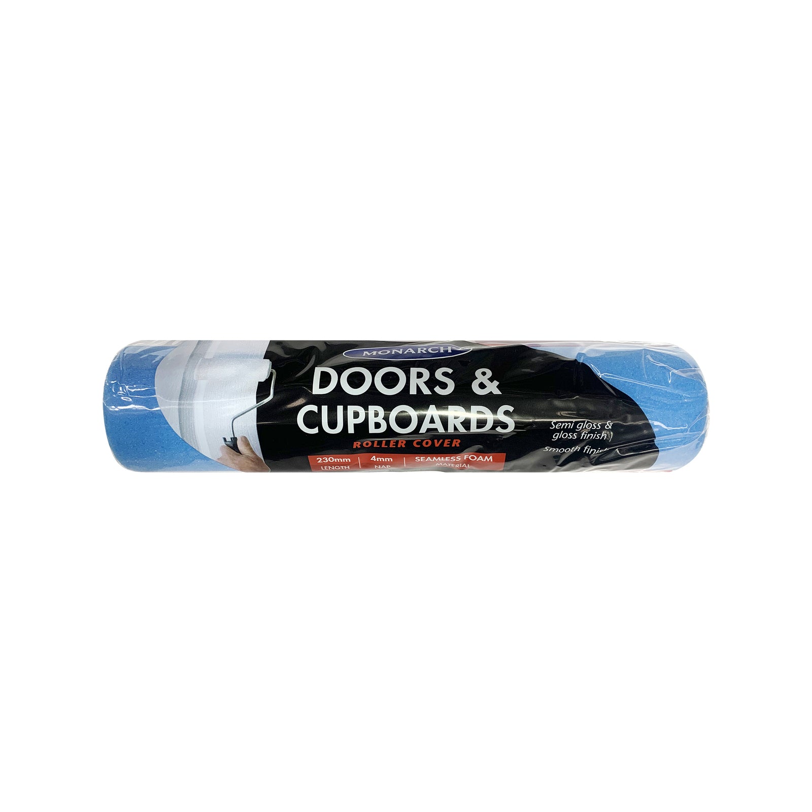 Monarch 230mm Doors and Cupboards Seamless Foam Roller Cover 4mm Nap Blue