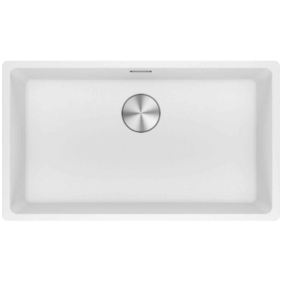 Franke 753mm Wide Single Bowl Undermount Sink - Polar White Granite - Hidden Overflow - MRG110-72PW-B