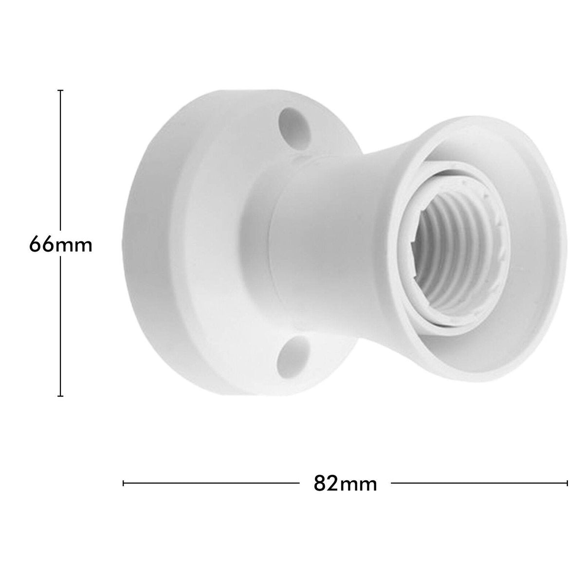 DETA E27 Batten Holder 250V White, Edison Screw Lampholder 6427B