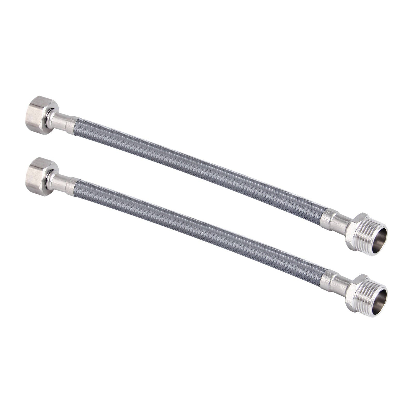 EnduraSeal 250mm Silver Flexible Braided Extension Water Connector 2 Pack 500kPa