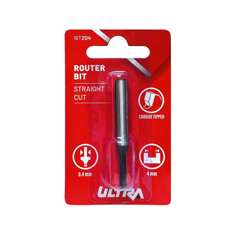 Ultra Straight Router Bit 6.4 x 4mm Tungsten Carbide Tipped 1/4 Shaft
