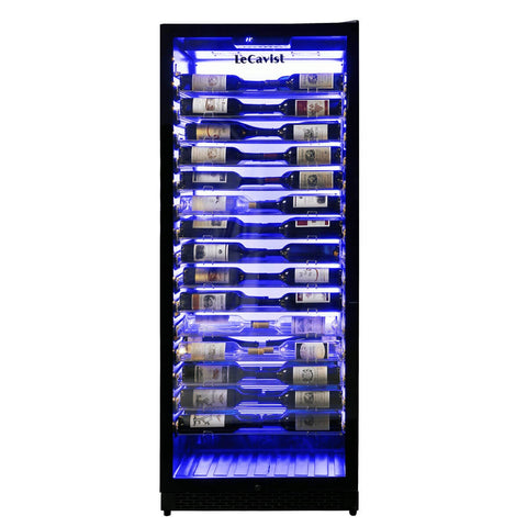 LeCavist 195 Bottle Single Zone Wine Fridge - Black - Digital Humidity Control - LCS300VX1ZPRO