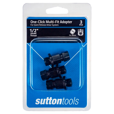 Sutton Tools 14-30mm Holesaw Adaptor 3 Pack Steel Blue