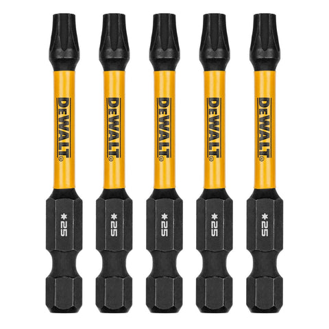 DeWALT FLEXTORQ 57mm TX25 Impact Screwdriver Bit 5 Pack DWAF2TX25IR5