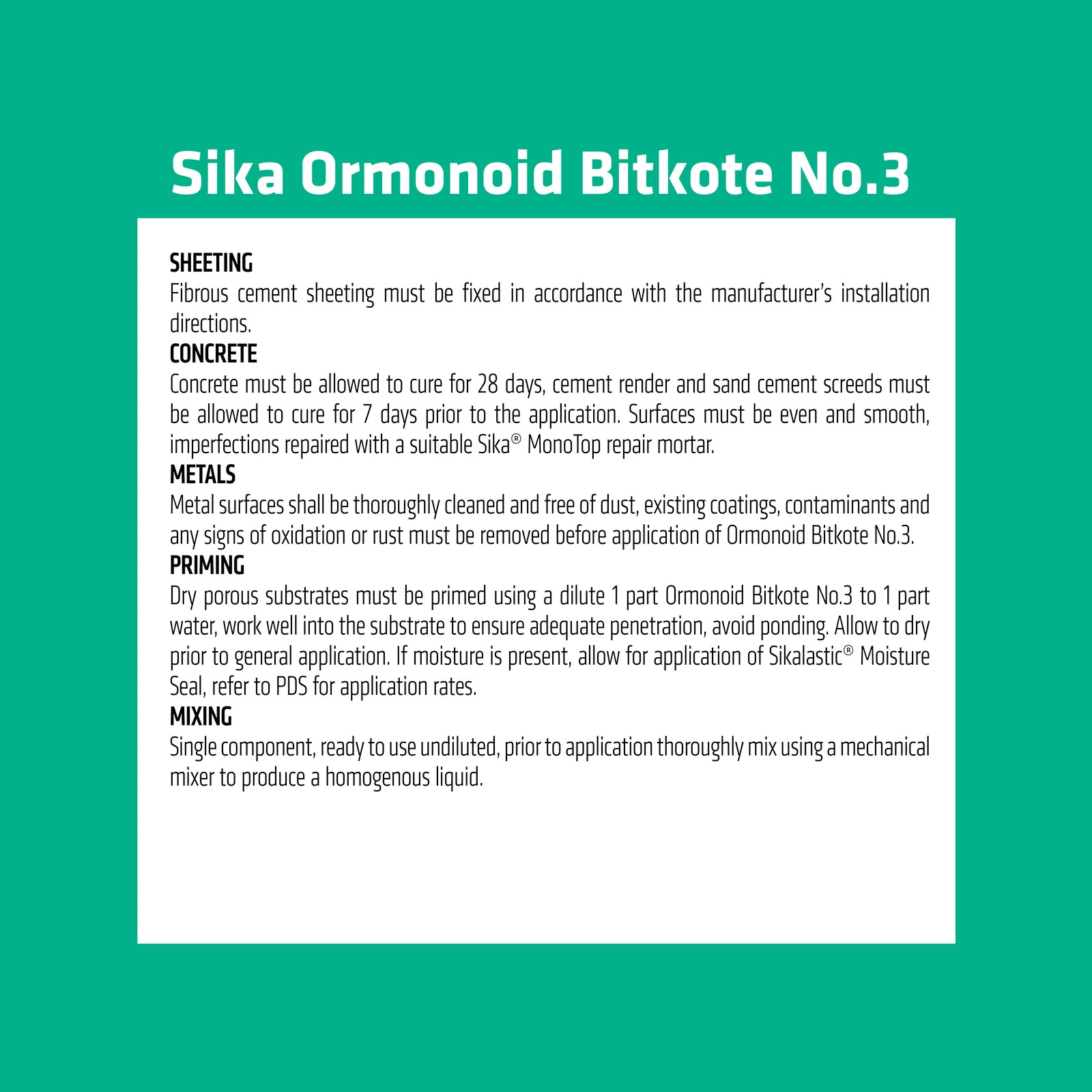 Ormonoid 4L Bitkote No.3 Black Water-Based Waterproof Compound