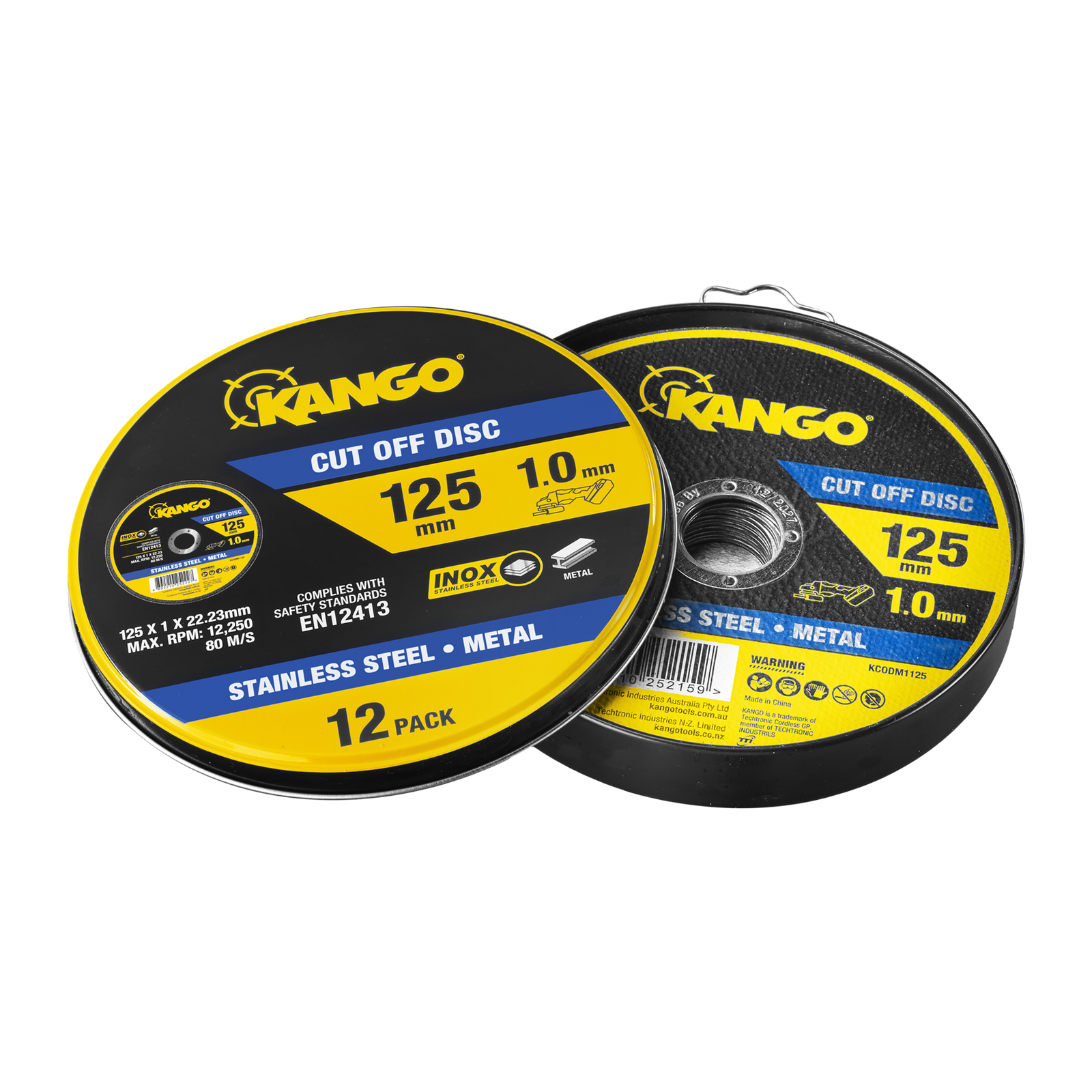 Kango 125mm Metal Cut Off Discs 12 Pack - 1mm Angle Grinder