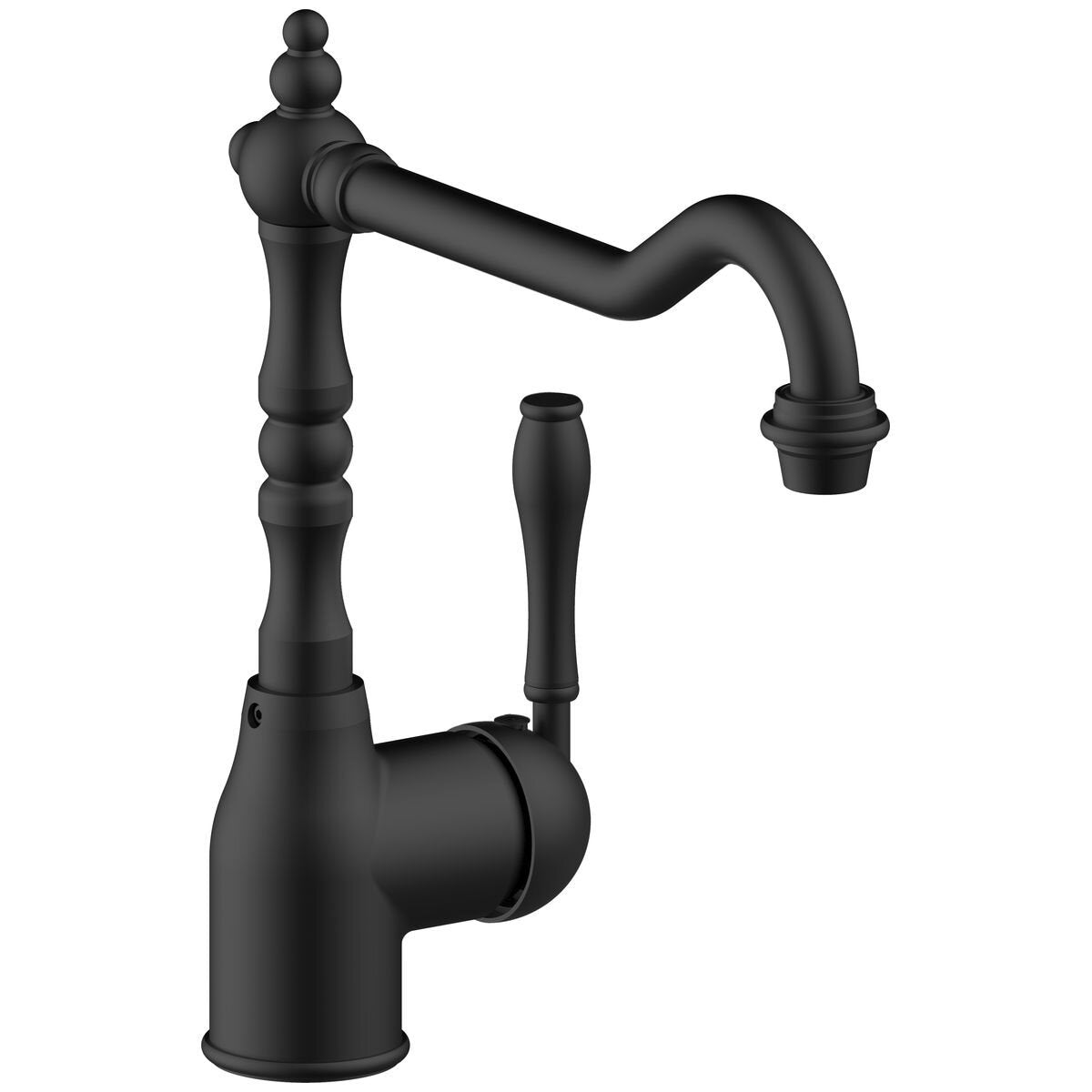 Armando Vicario Single Lever Kitchen Mixer Tap - Black, 4 Star WELS, 360 Degree Swivel - PALAIS-B-LF