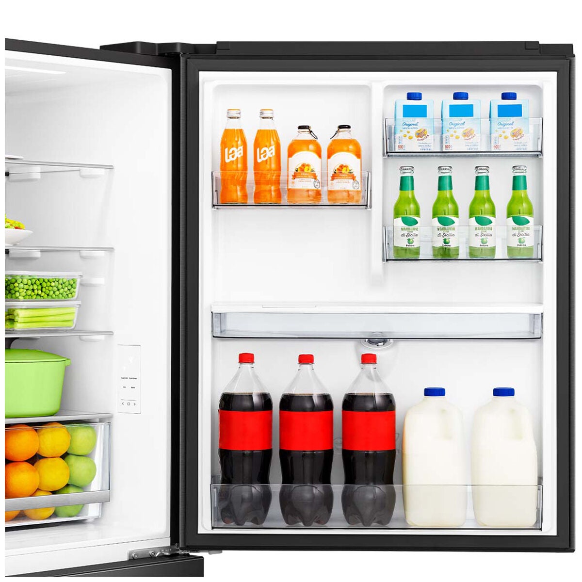 Hisense 500L PureFlat Bottom Mount Fridge - Non-Plumbed Water Dispenser, Dark Stainless Steel - HRBM500TBW
