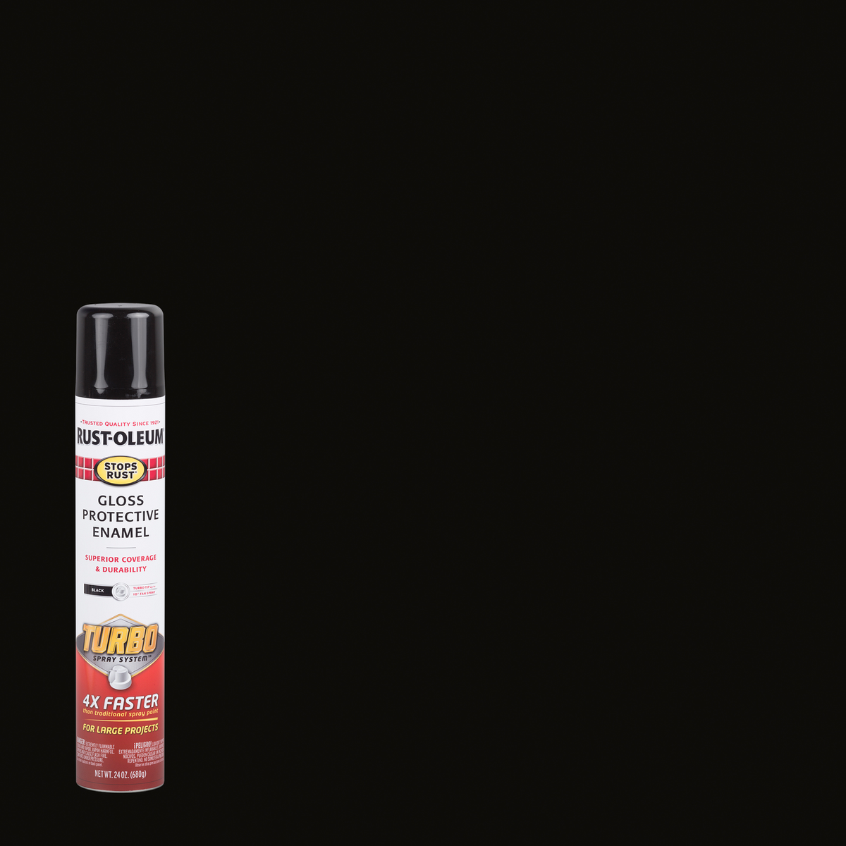 Rust-Oleum 680g Gloss Black Stops Rust Turbo Spray Paint