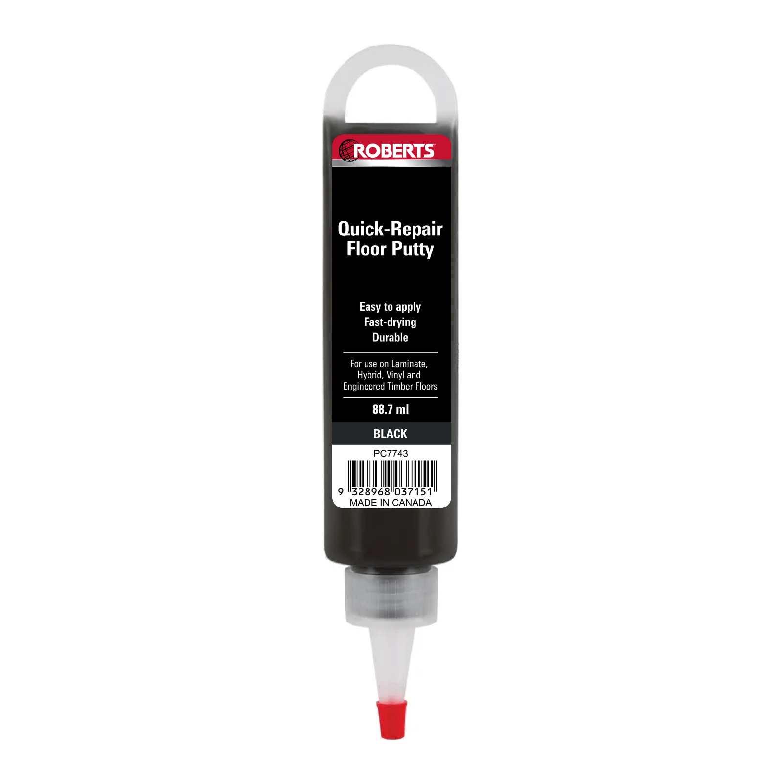 Roberts Black Quick-Repair Floor Putty 88ml Acrylic Laminate & Vinyl Filler