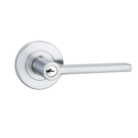 Lemaar Orba 65mm Satin Chrome Zinc Entrance Set Keyed Interior Exterior
