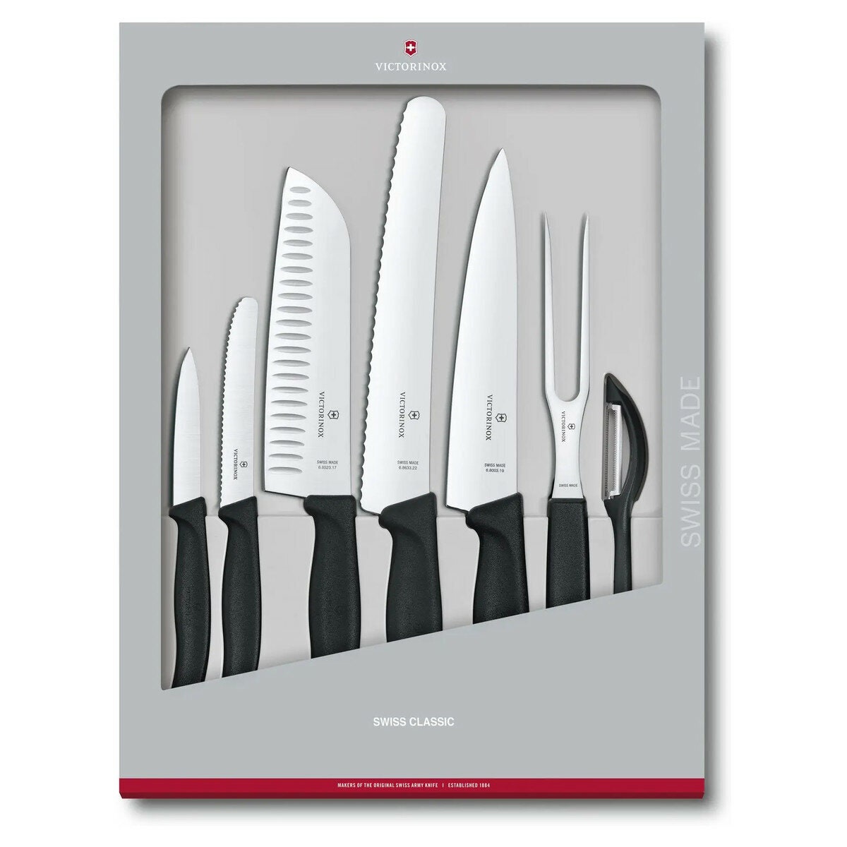 Victorinox Swiss Classic Kitchen Set - 7 Pieces in Black - Stainless Steel - Made in Switzerland - 6.7133.7G