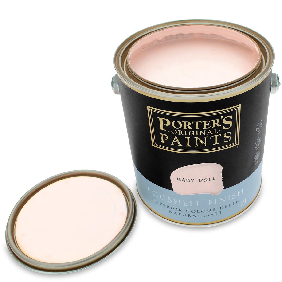 Porter's 2L Baby Doll Eggshell Washable Interior & Exterior Paint