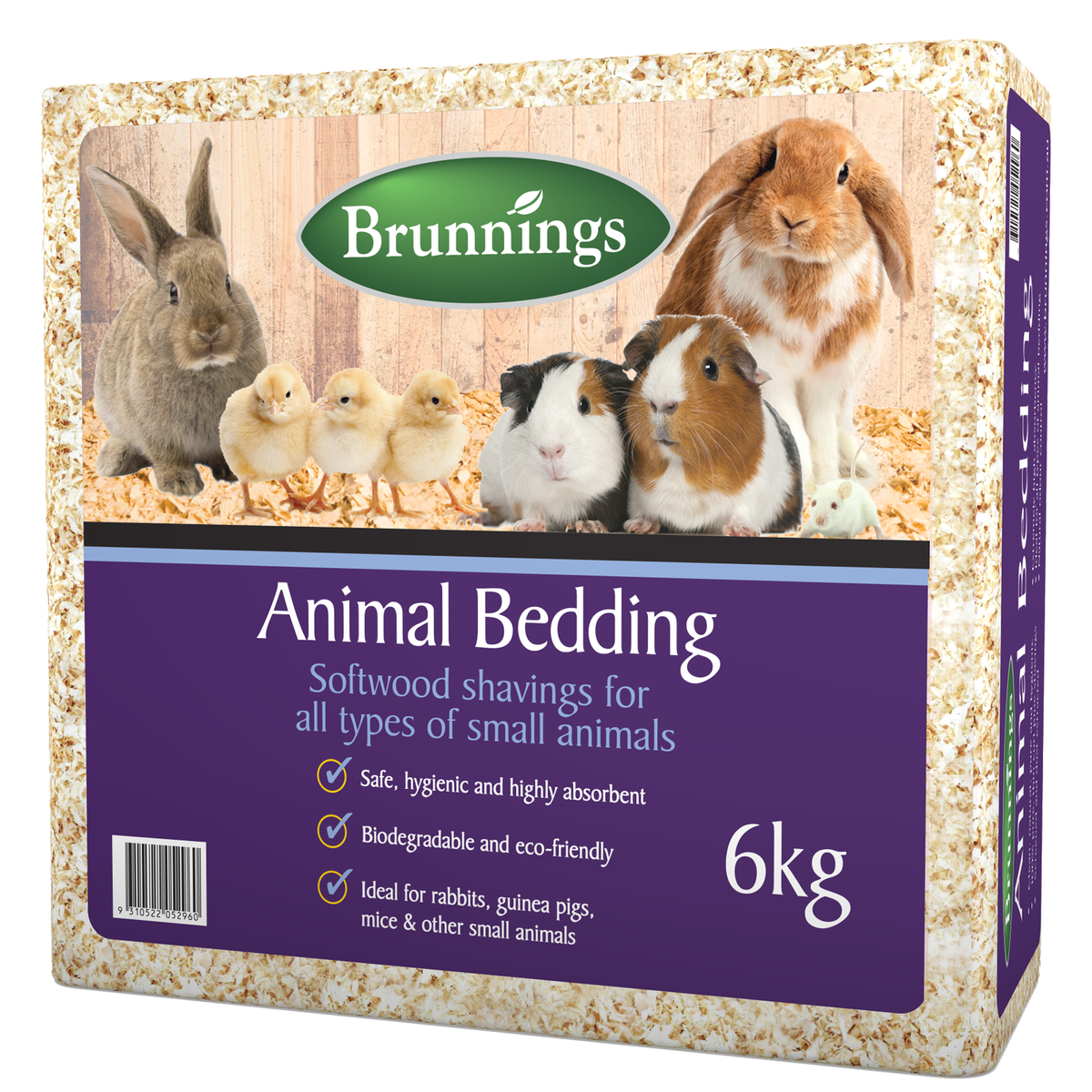 Brunnings Softwood Shavings Animal Bedding 6kg - 100% Pine - Hygienic - SuperSaverAU - view 1