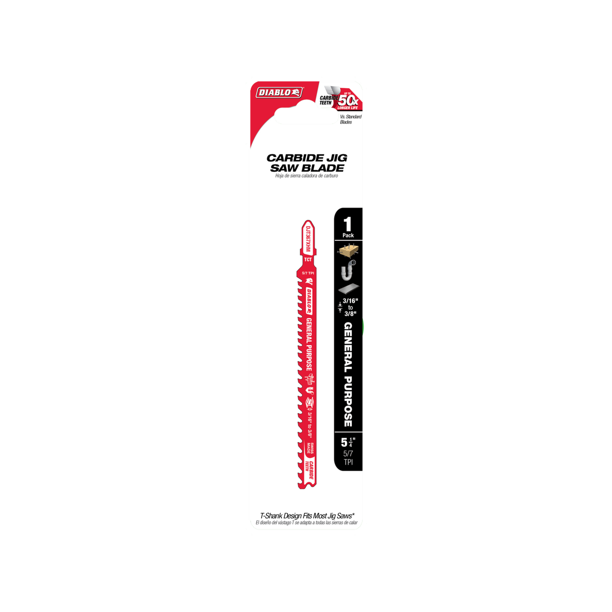 Diablo 132mm Tungsten Carbide Jig Saw Blade - General Purpose - Durable Cutting - SuperSaverAU - view 1