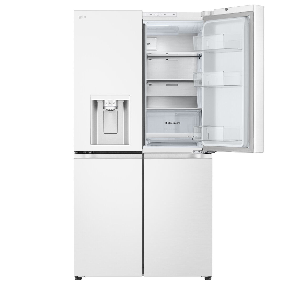 LG 637L French Door Fridge - Ice and Water, Matte White, Two Big Fresh Zone Crispers - GF-L700MWH