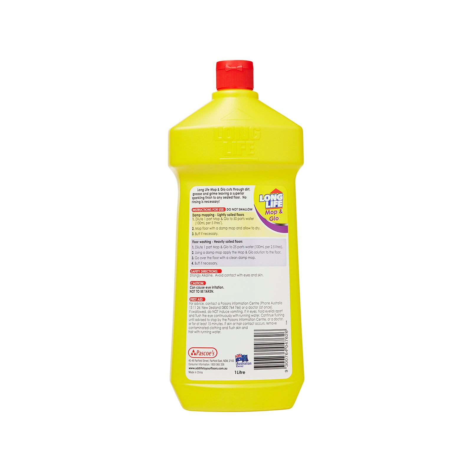 Long Life Mop and Glo Floor Cleaner 1L - Wash & Shine for Sealed Floors