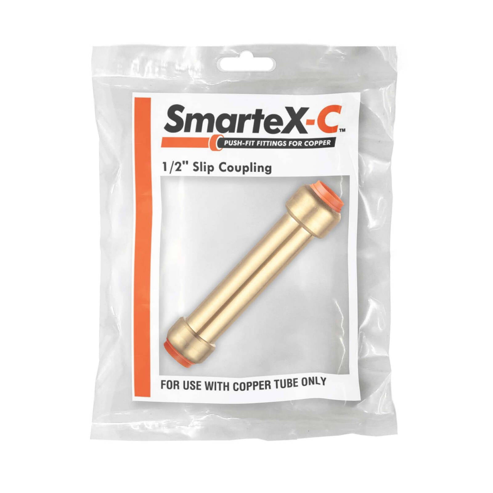 SmarteX-COPPER 15mm Slip Coupling, Lead Free Brass Push-Fit