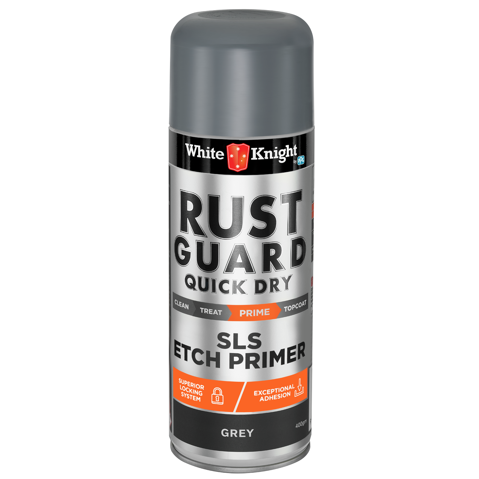 White Knight Rust Guard 300g Grey Quick Dry SLS Etch Primer Spray Paint for Metal