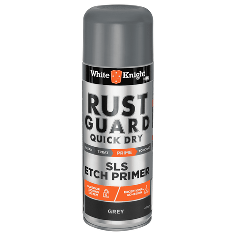 White Knight Rust Guard 300g Grey Quick Dry SLS Etch Primer Spray Paint for Metal