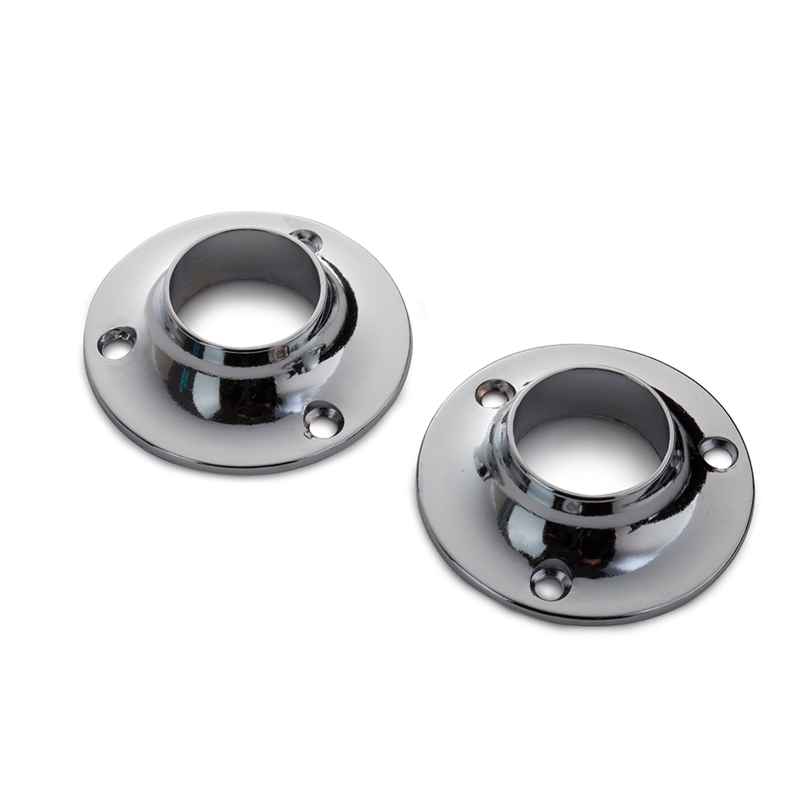 Sandleford 25mm Round Flange Zinc Alloy Chrome Plated - 2 Pack