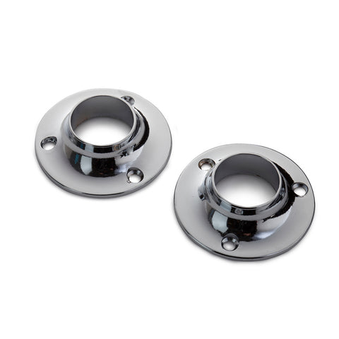 Sandleford 25mm Round Flange Zinc Alloy Chrome Plated - 2 Pack