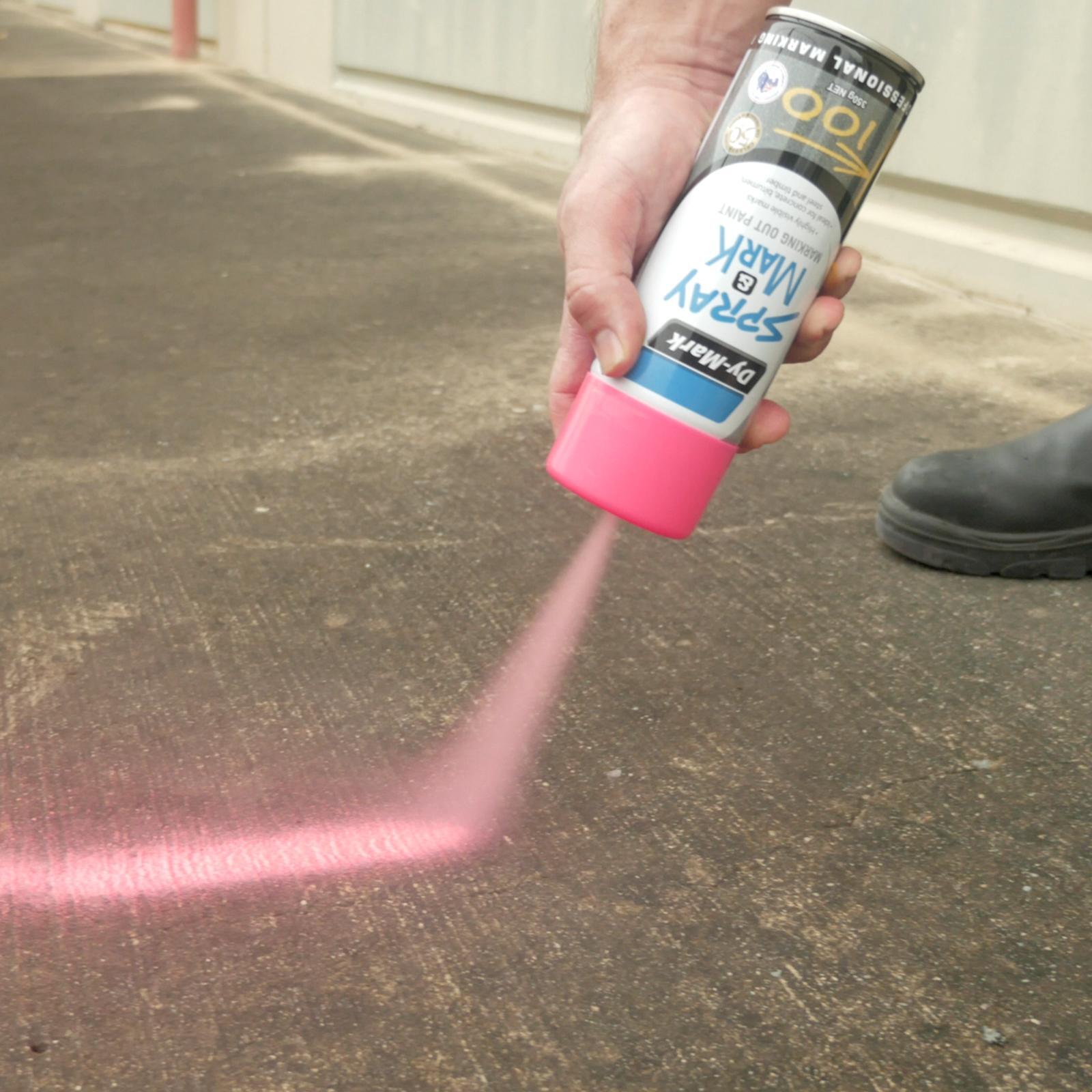 Dy-Mark 350g Fluoro Red Spray & Mark Paint - Gloss, High Opacity, Splatter Resistant Outdoor