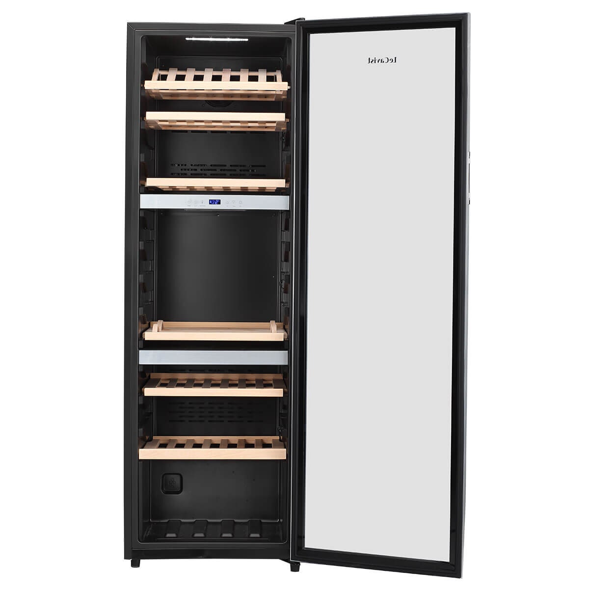 LeCavist 140 Bottle Triple Zone Wine Cabinet 282L - Stainless Steel, Triple Glazed Door - LEK1403ZPVX