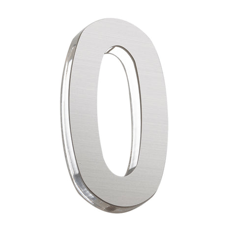 Sandleford Azure House Number 0 120mm Silver Stainless Steel & Acrylic, Weather Resistant