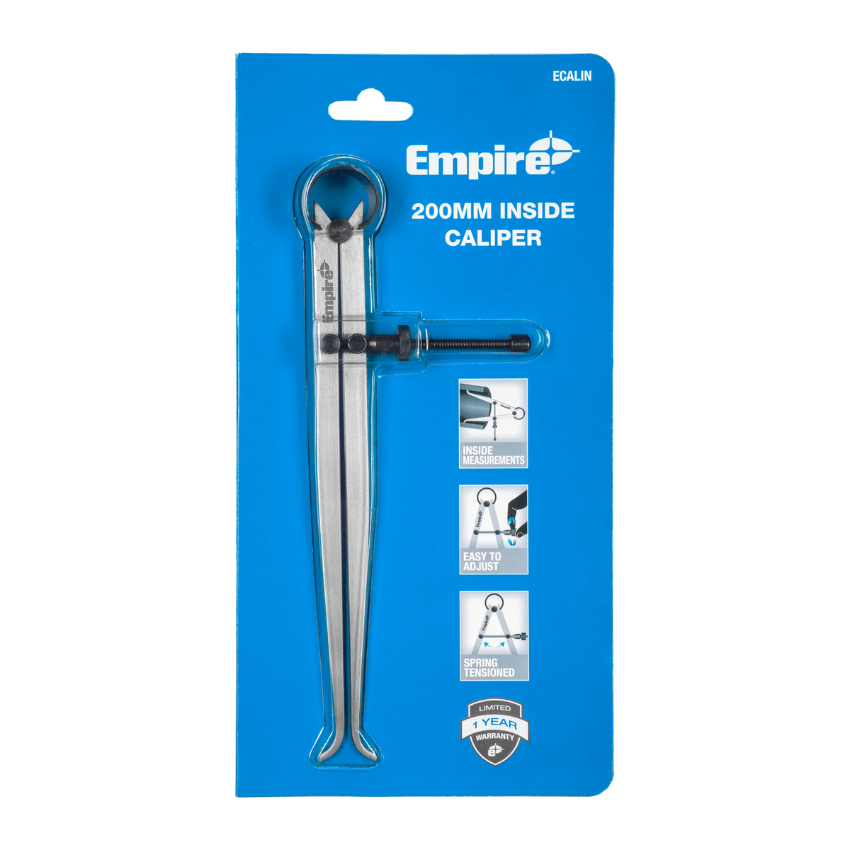Empire 200mm Inside Spring Calipers - Durable Carbon Steel - Accurate Measurements - SuperSaverAU - view 1