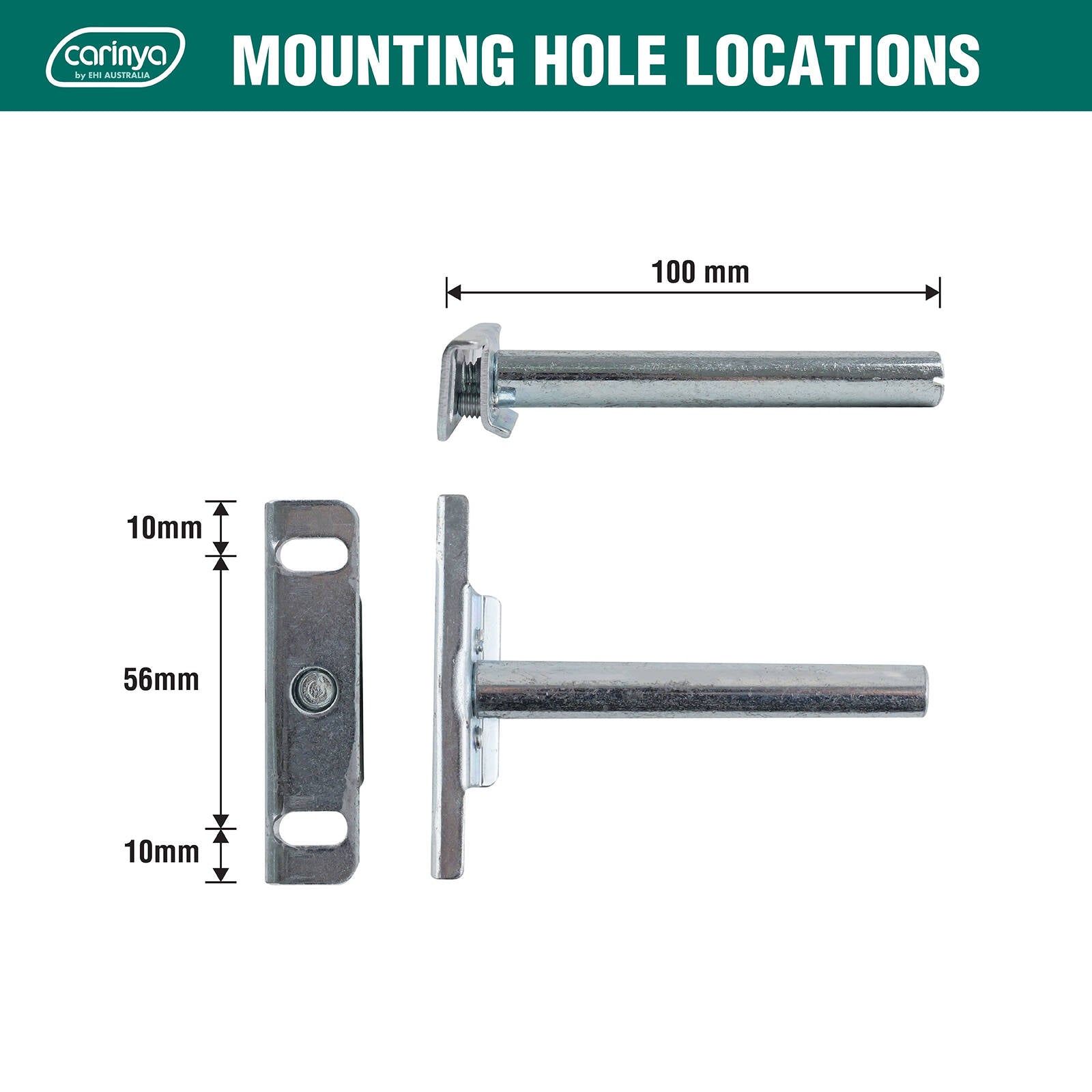 Carinya 100 x 76mm Zinc Plated Steel Hidden Floating Shelf Bracket