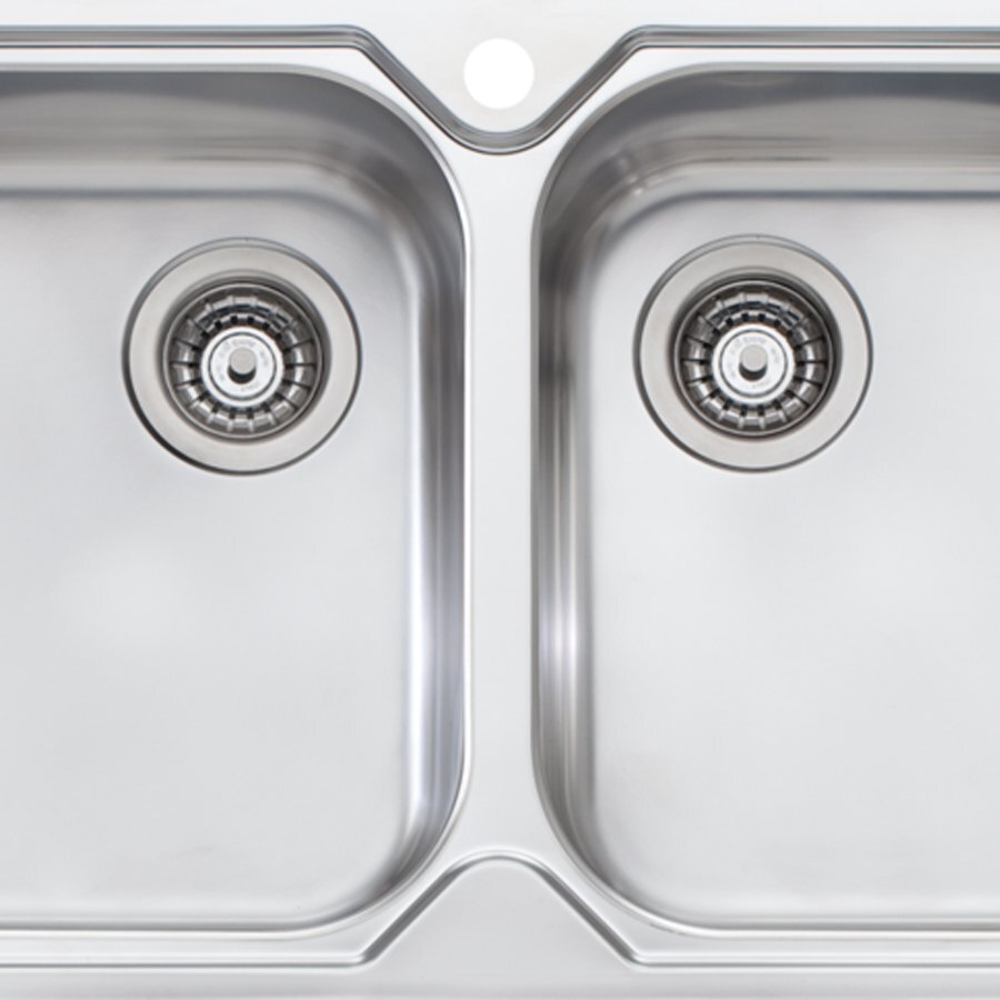 Oliveri Monet Double Bowl Topmount Sink - No Drainer - Colander and Utility Tray Included - MO763
