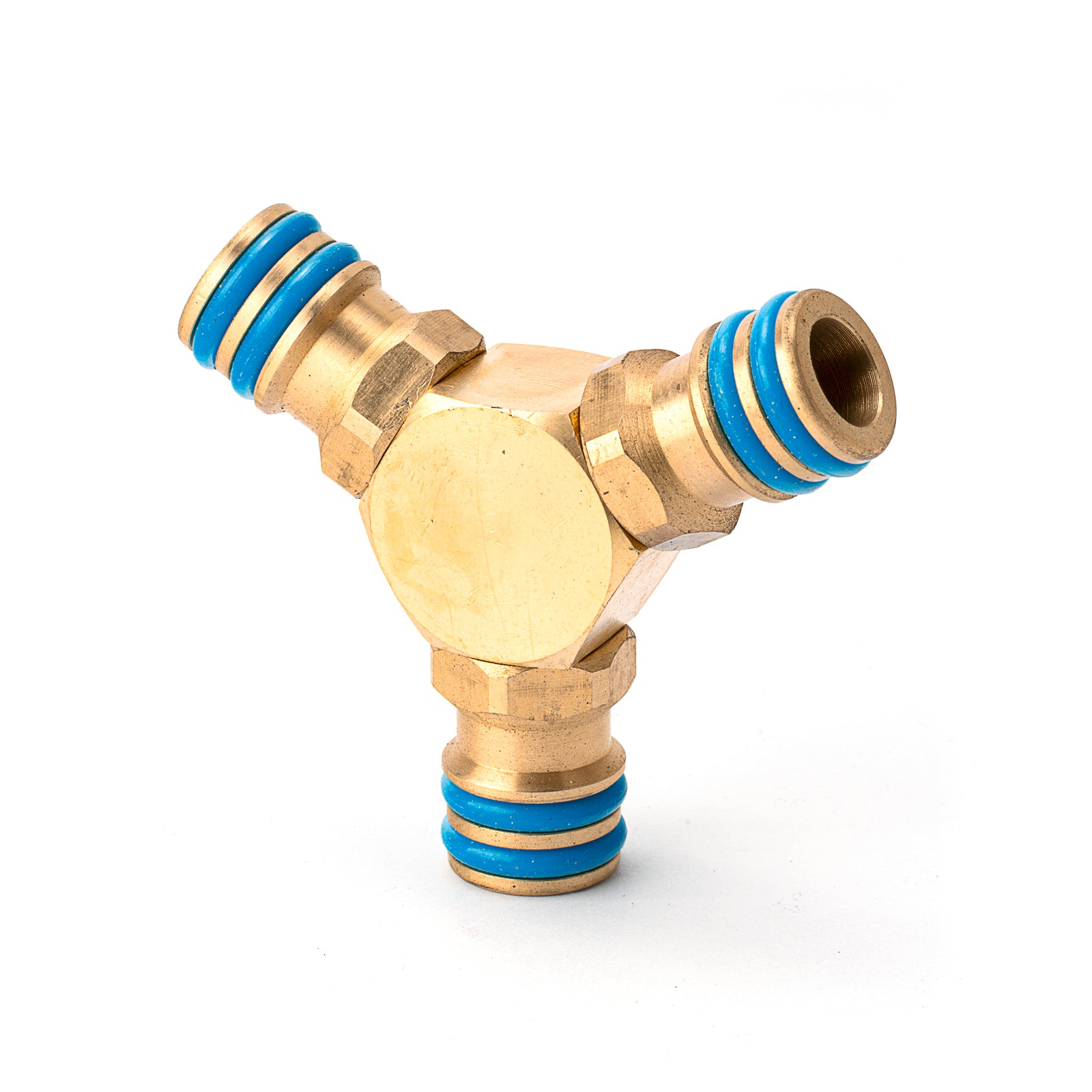Holman 12mm 3 Way Brass Coupling Hose Connector, Snap-On Outdoor Fitting