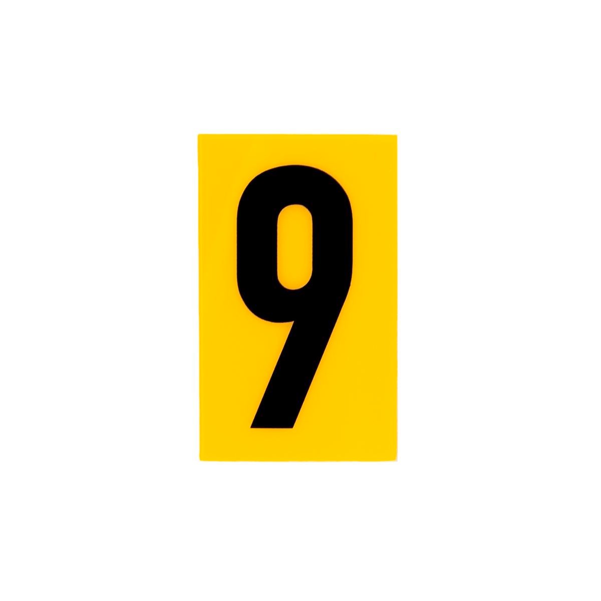Sandleford 60mm Yellow Self Adhesive House Number 9 - Gloss Weather Resistant