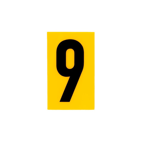 Sandleford 60mm Yellow Self Adhesive House Number 9 - Gloss Weather Resistant