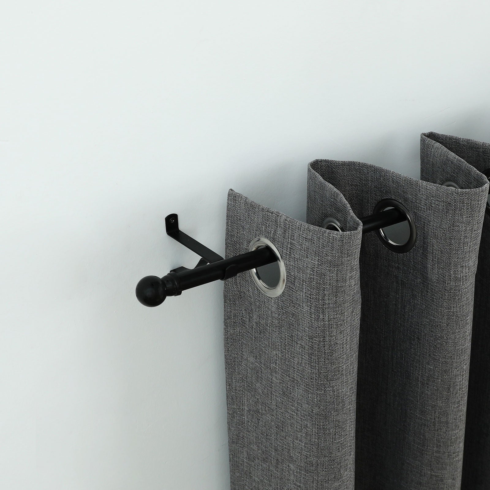 Windoware 100mm Black Metal Single Stayed Curtain Bracket - 2 Pack
