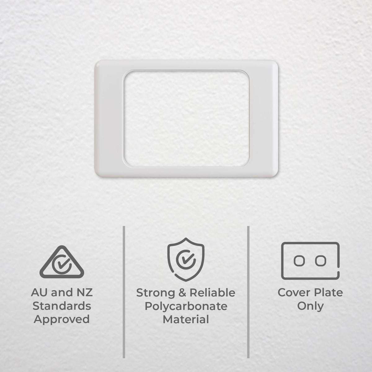 DETA 6000 Series Wallplate Cover, White Polycarbonate, 115mm x 75mm, Indoor