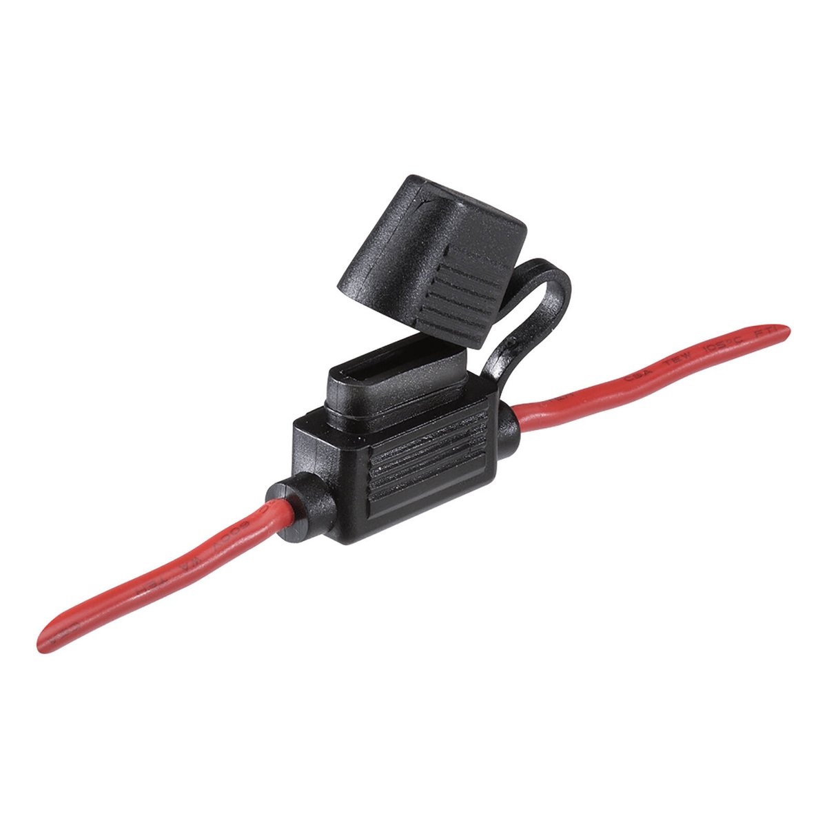 Narva 30A In-Line Standard ATS Blade Fuse Holder Black Plastic Weatherproof Cap